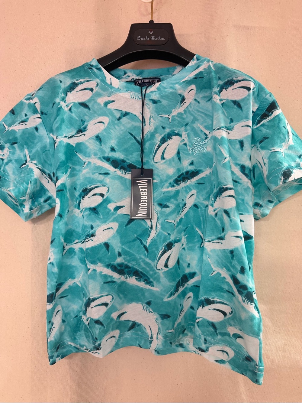 Vilebrequin Boys Shark Print T-Shirt Size 6A / 116cm Organic Cotton NWT - Picture 2 of 7